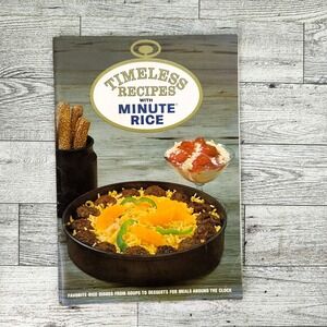 Timeless Recipes with Minute Rice Cookbook 1965 Booklet Soup to Desserts Vtg MCM